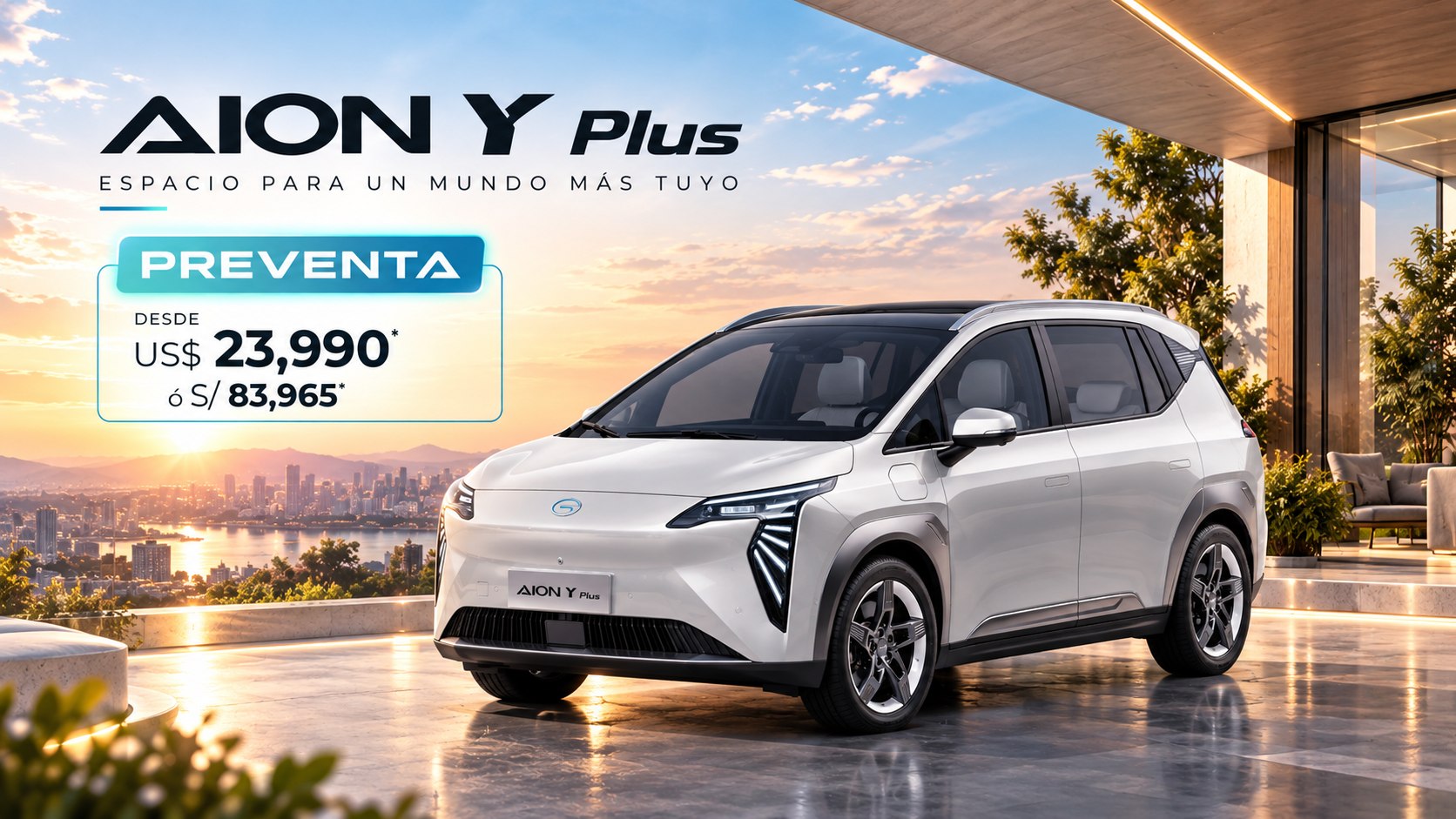 AION Y Plus. Espacio para un mundo más tuyo. Preventa desde US$ 23,990* o S/ 83,965*.